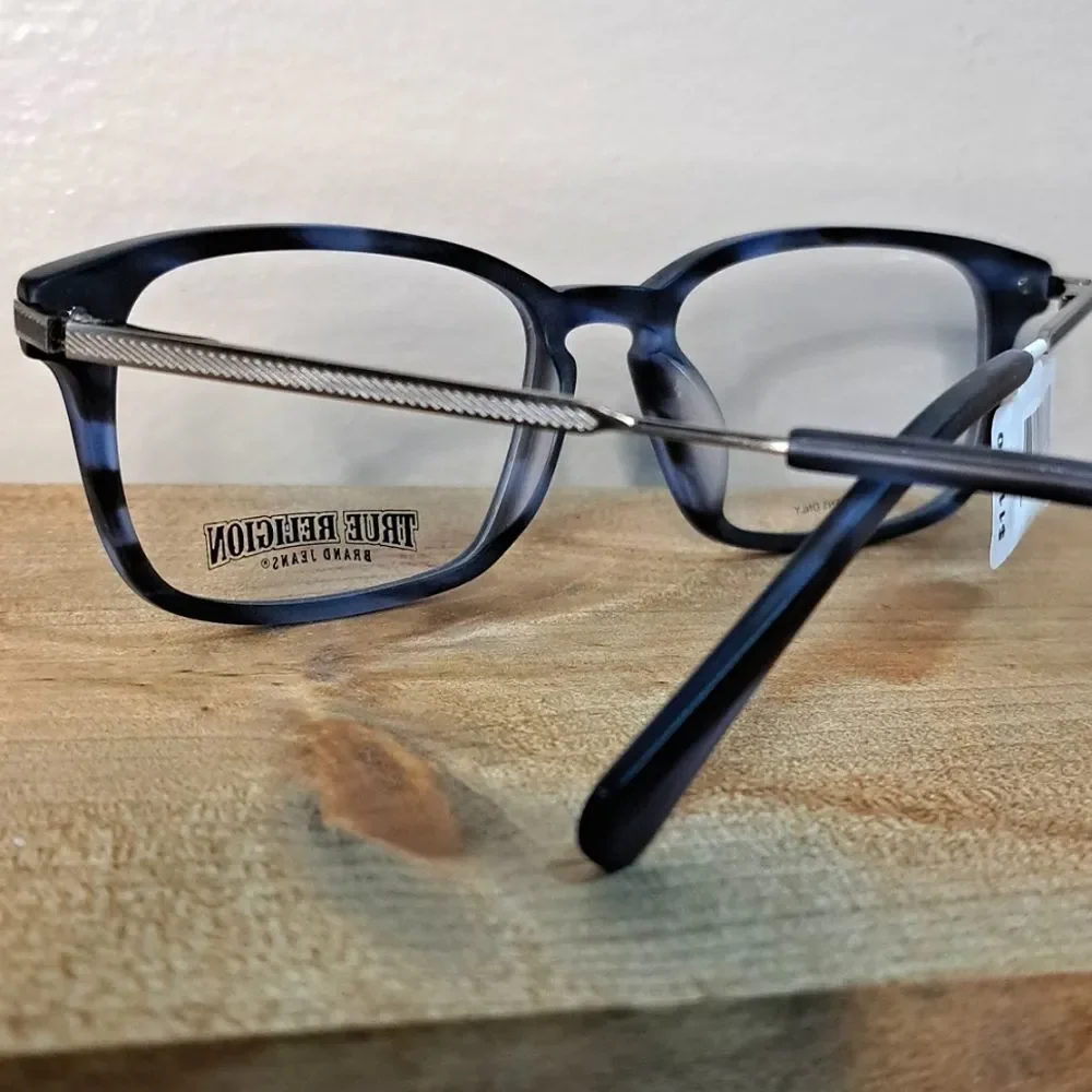 NEW True Religion Eyeglass Frame, Rx'able, blue/gray, Unisex glasses, 53-17-140 - Picture 5 of 8
